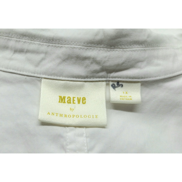 Anthropologie Maeve Women's Colette Wrap Short Sleeve White Midi Dress 1X - Picture 6 of 9